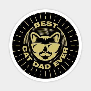 Best Cat Dad Ever - Gold Print Magnet
